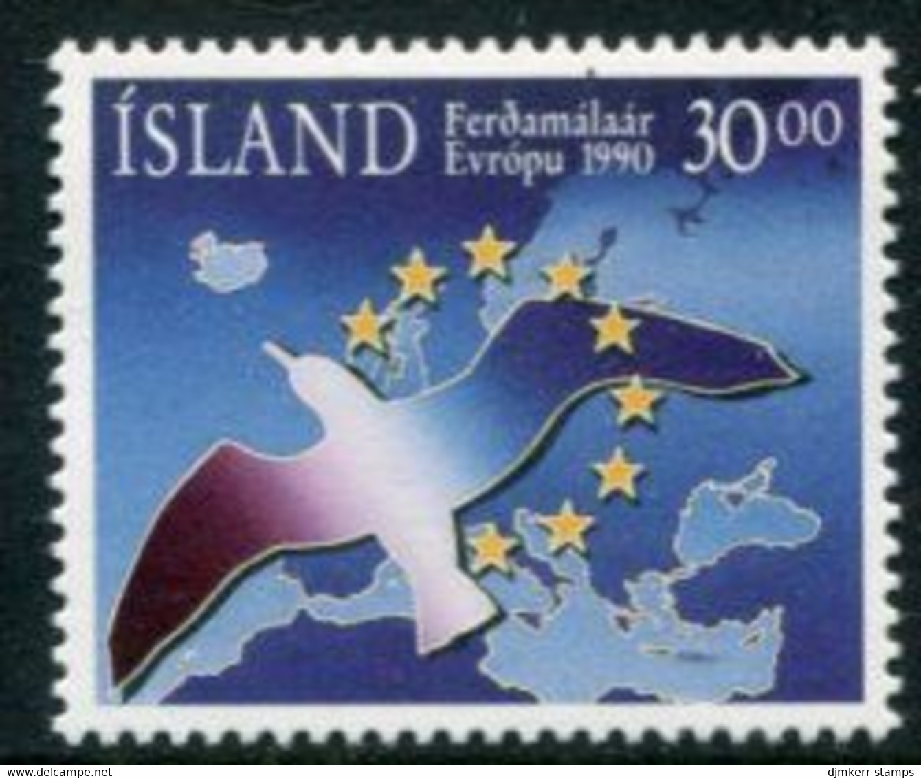 ICELAND 1990 European Tourism Year MNH / **.  Michel 730 - Unused Stamps