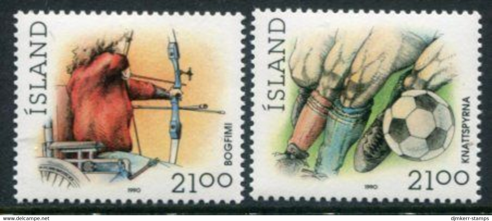 ICELAND 1990 Sport: Archery And Football  MNH / **.  Michel 728-29 - Unused Stamps