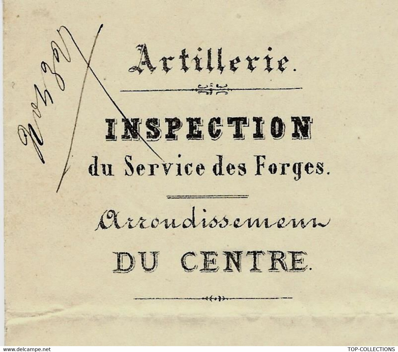 1866 ARMEE MILITAIRES ARTILLERIE INSPECTION NEVERS  SERVICE DES FORGES  CANONS FUSILS - Documents Historiques