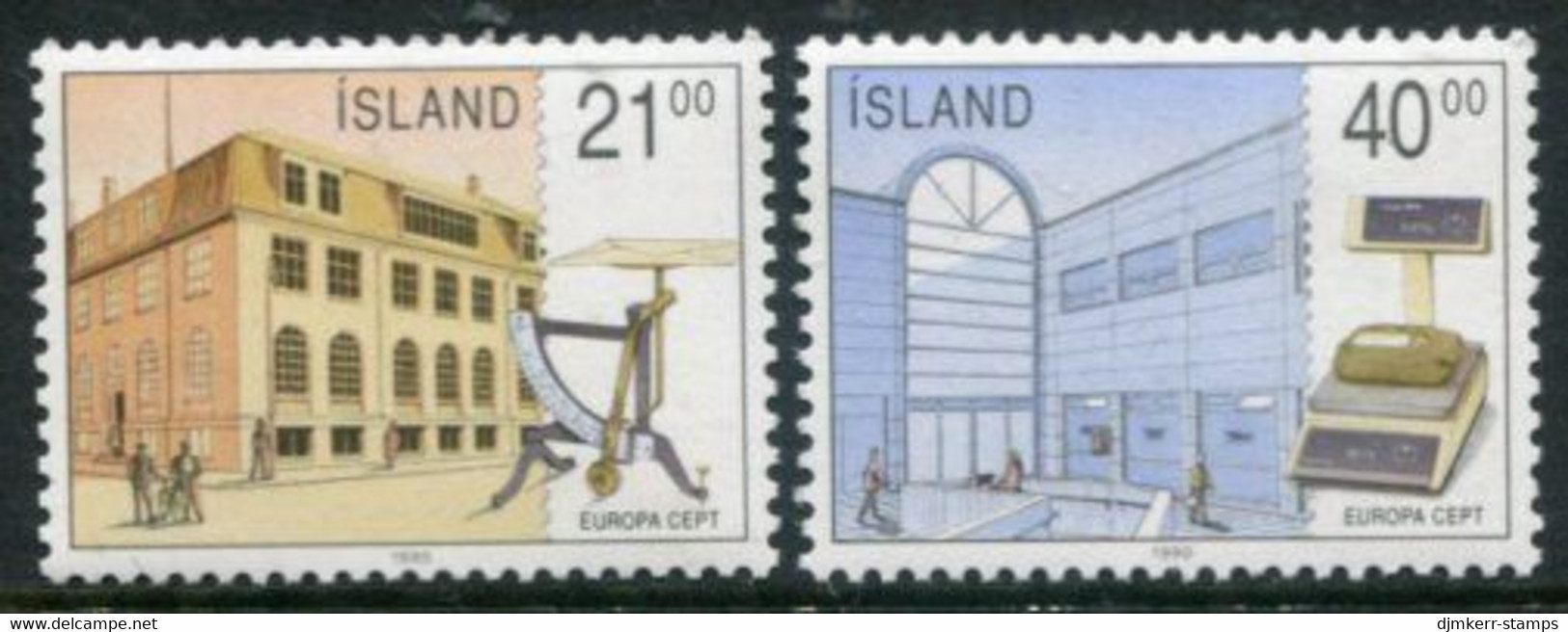 ICELAND 1990 Europa: Postal Buildings  MNH / **.  Michel 726-27 - Neufs