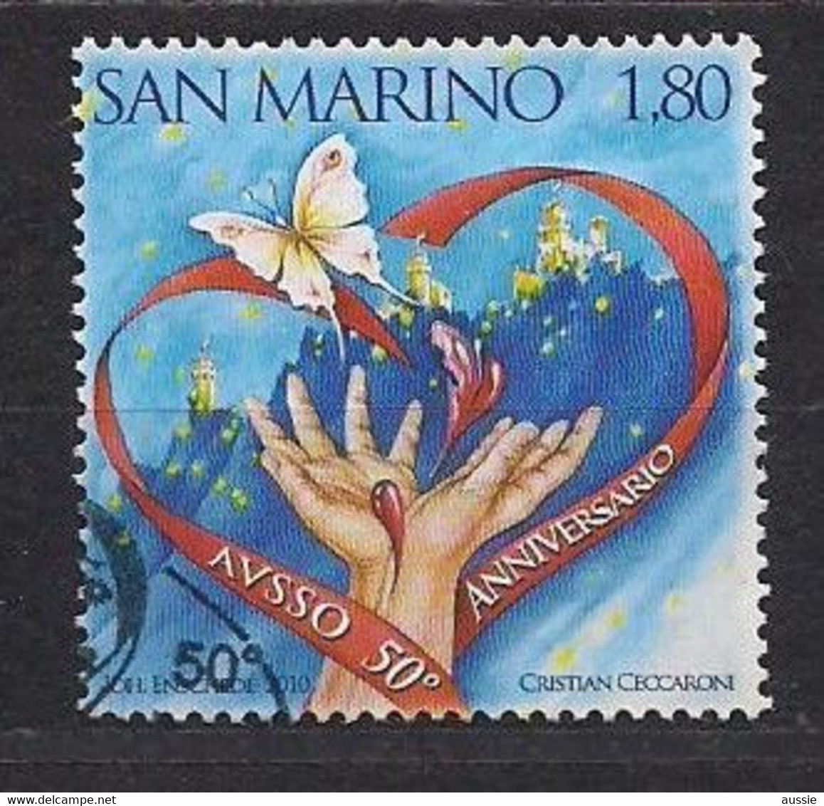 San Marino Saint-Marin 2010 Yvertn° 2214  (°) Oblitéré Cote 4,50 € Donneurs De Sang Et D' Organes - Oblitérés