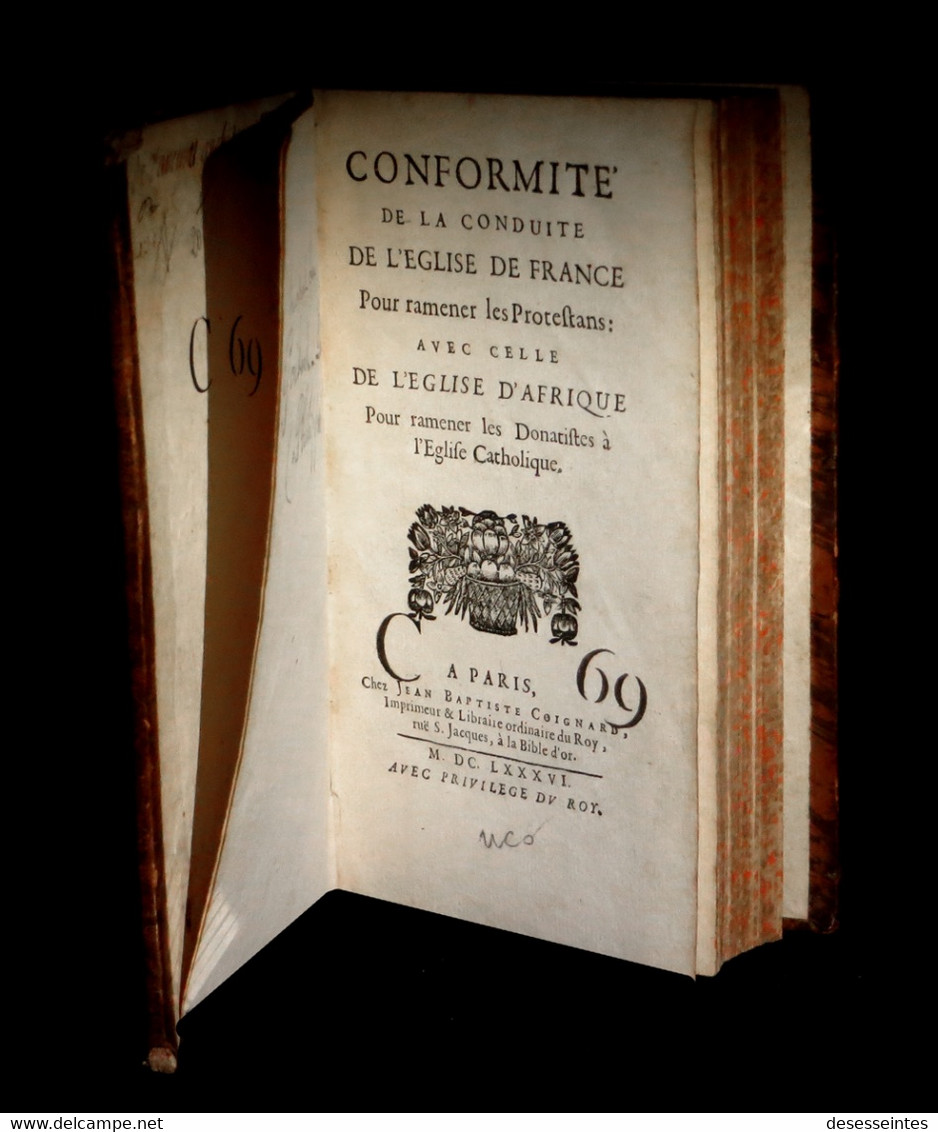 [THEOLOGIE PROTESTANTISME PORT-ROYAL Reliure Aux Armes] Saint AUGUSTIN - Conformité [...]. 1686. - Jusque 1700