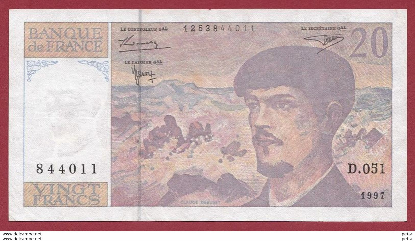 20 Francs "Debussy" --1997--ALPH .D.051- - Dans L 'état -- - 20 F 1980-1997 ''Debussy''