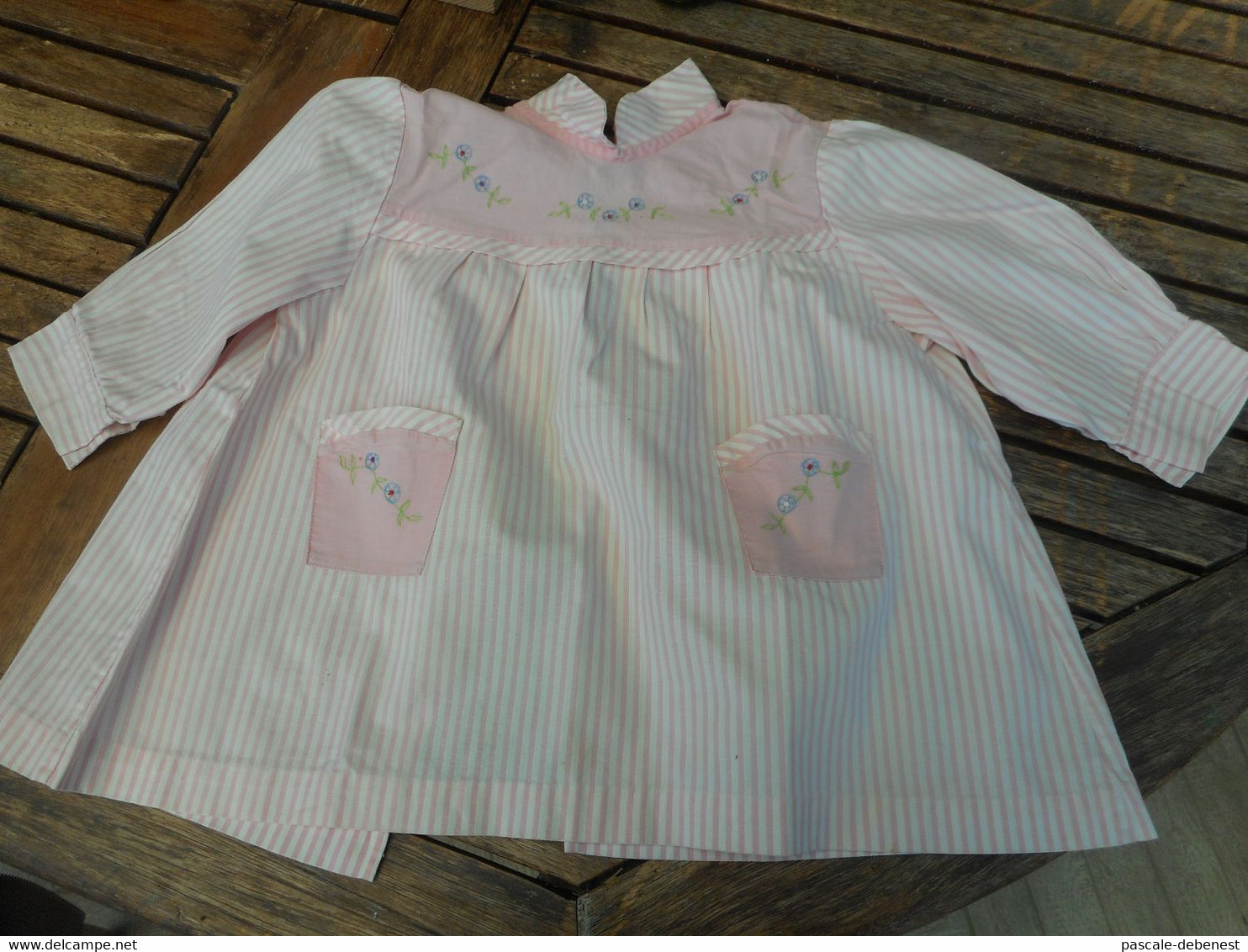 Blouse Rayée Rose Et Blanche 4 Ans - 1940-1970