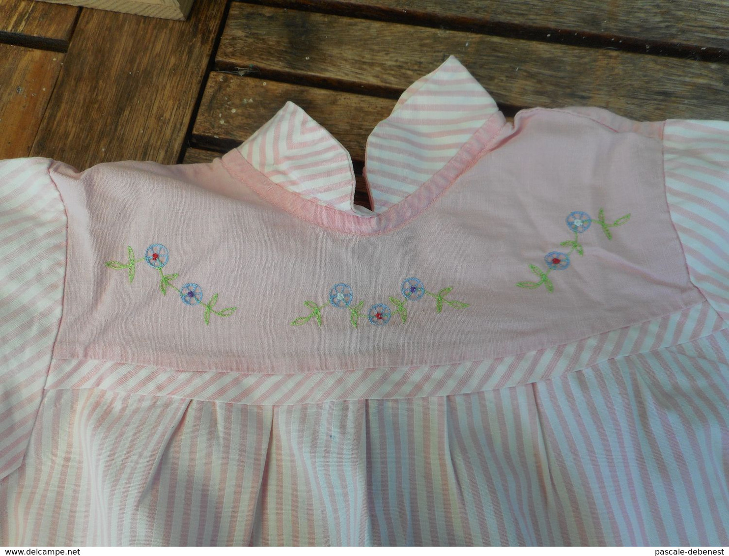 Blouse Rayée Rose Et Blanche 4 Ans - 1940-1970