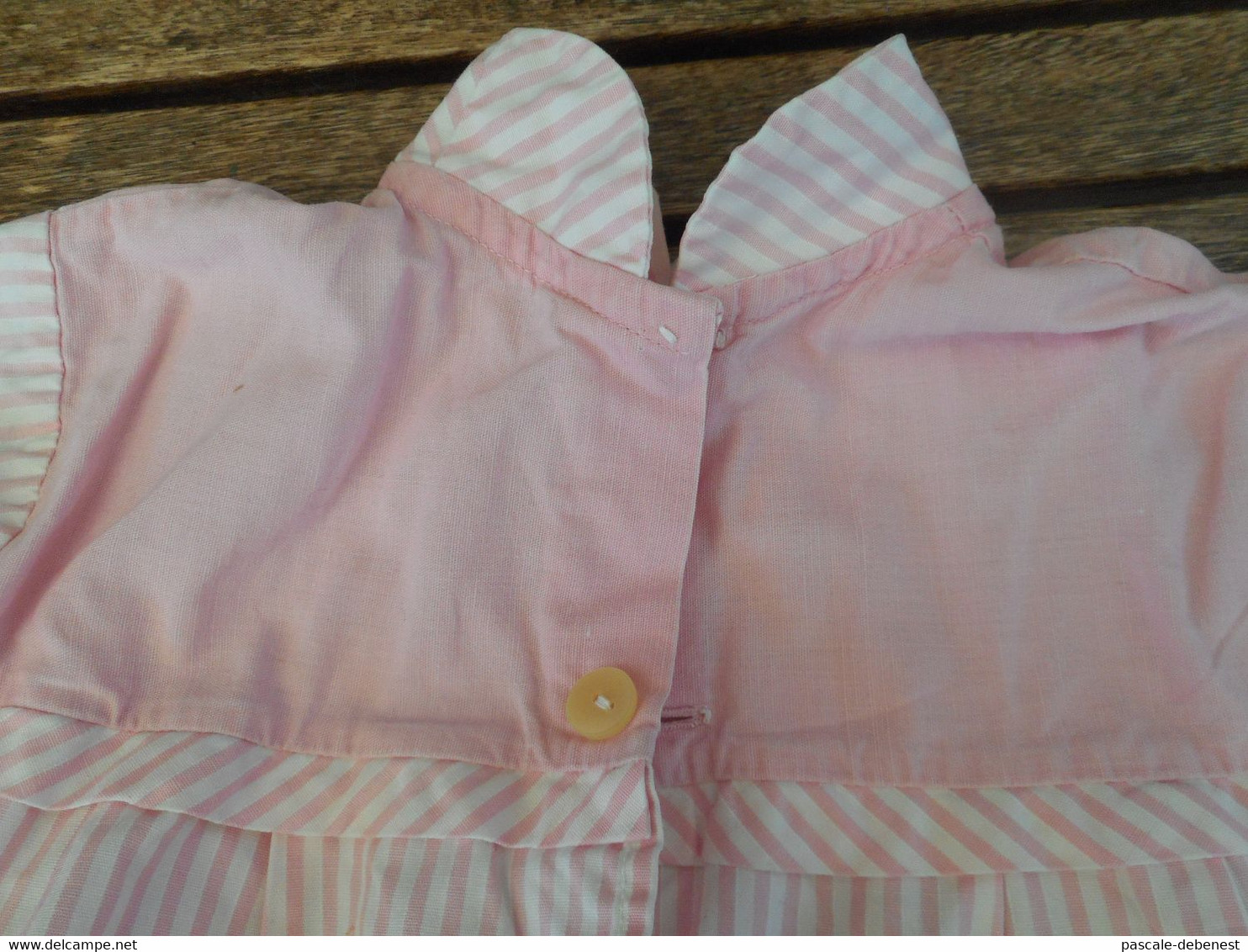 Blouse rayée rose et blanche 4 ans