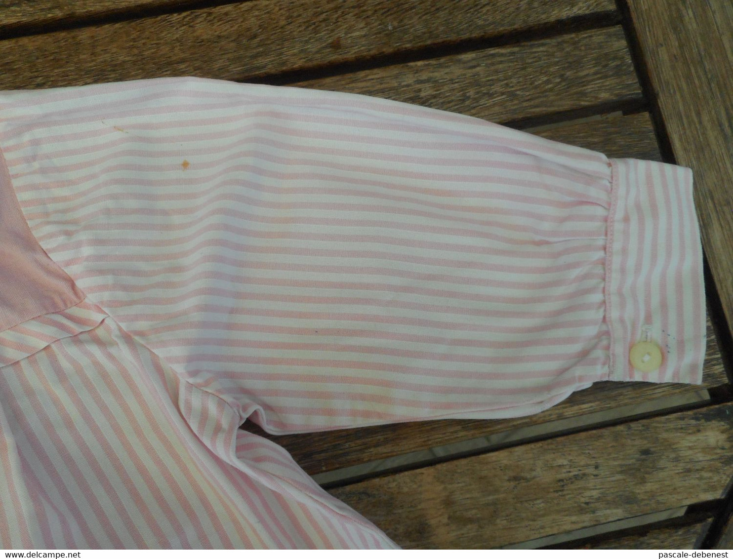 Blouse rayée rose et blanche 4 ans