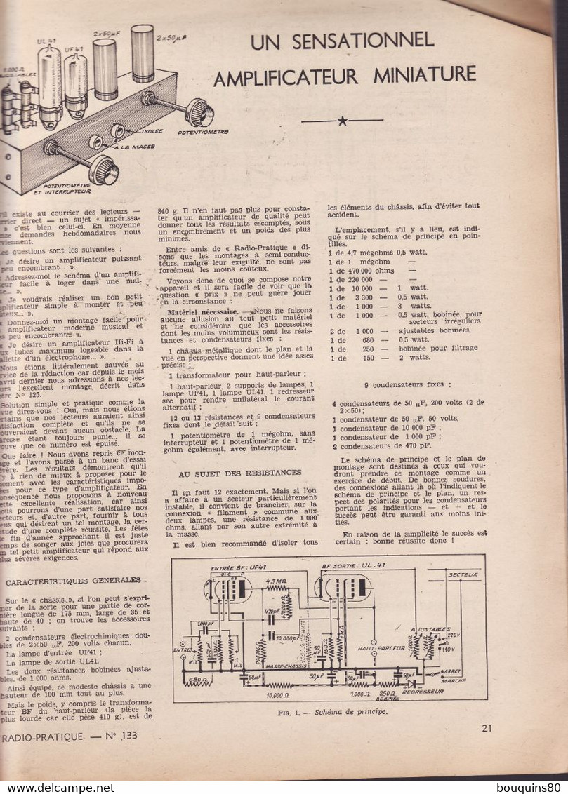 RADIO TELEVISION PRATIQUE N°133 Décembre 1961 - Literatuur & Schema's