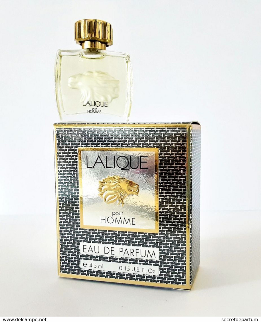 Miniatures De Parfum   LALIQUE Pour HOMME  LION  EDP   4.5 Ml  + Boite - Miniatures Hommes (avec Boite)