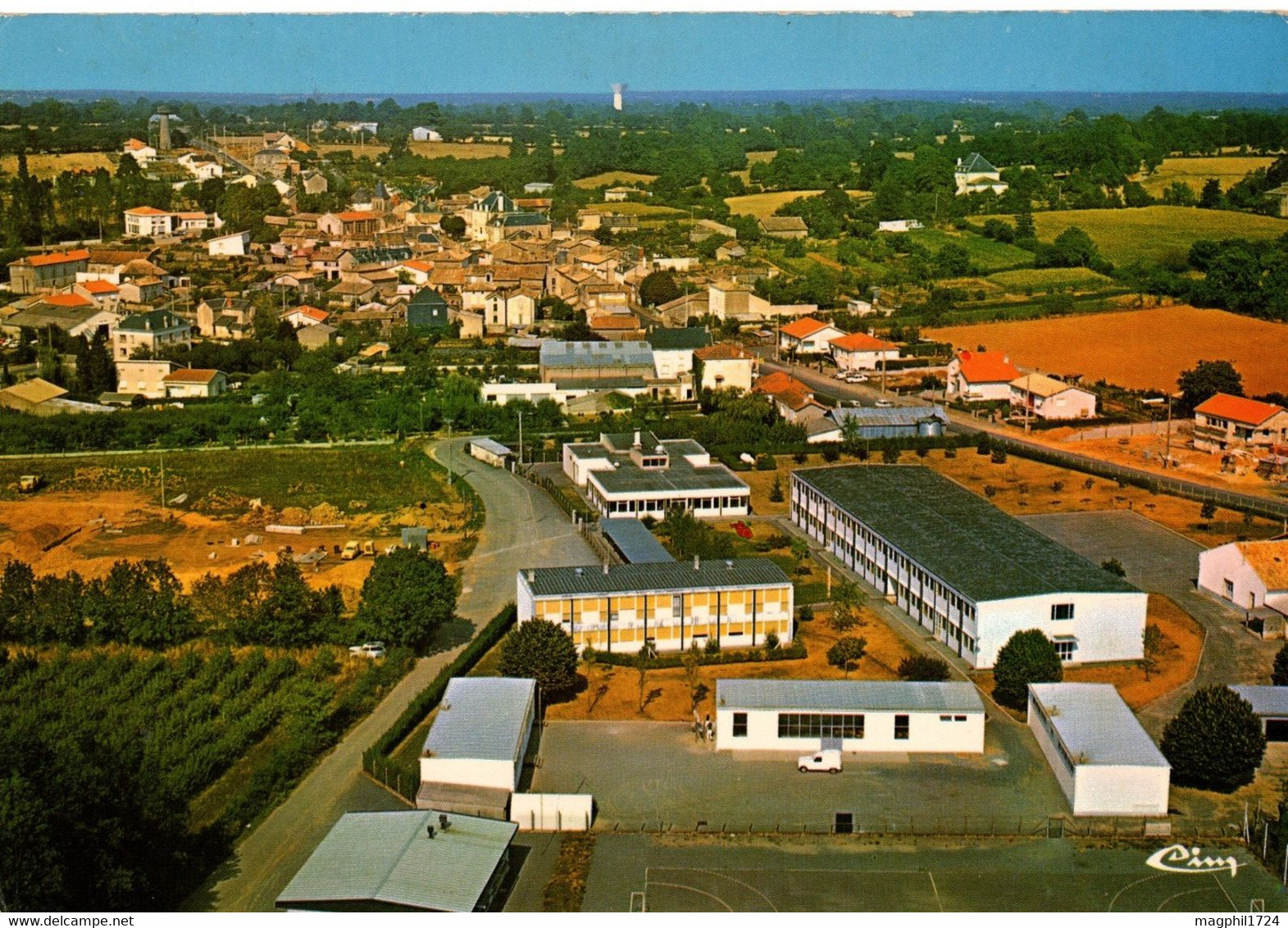 Cpsm (79)--mazieres--en--gatine   Vue  Panoramique  Aèrienne  Au  Premier Plan Le C.e.g. - Mazieres En Gatine