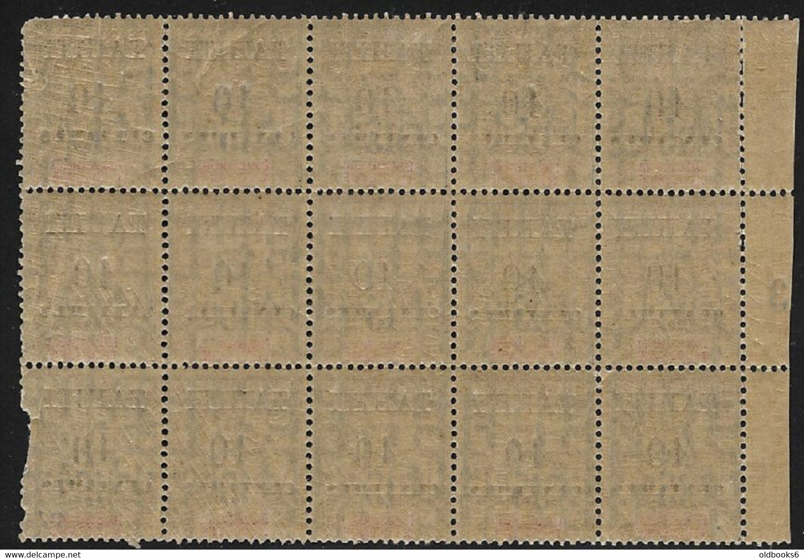 TAHITI 1903 "10 Centimes" Overprint On 15c. Allegorie Block Of 15 Unmounted Mint FRZ.OZEANIEN - Tahiti