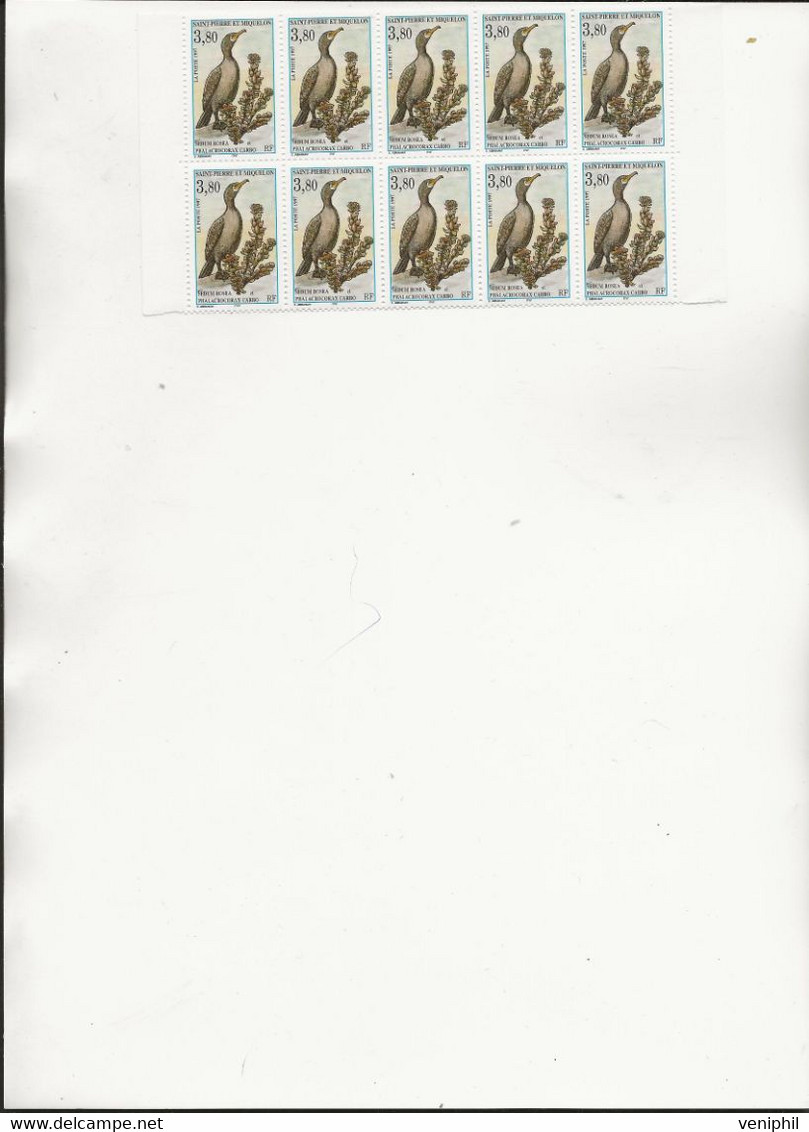 ST PIERRE ET MIQUELON - BLOC DE 10 N° 642  NEUF SANS CHARNIERE - ANNEE 1997 - COTE : 17 € - Unused Stamps