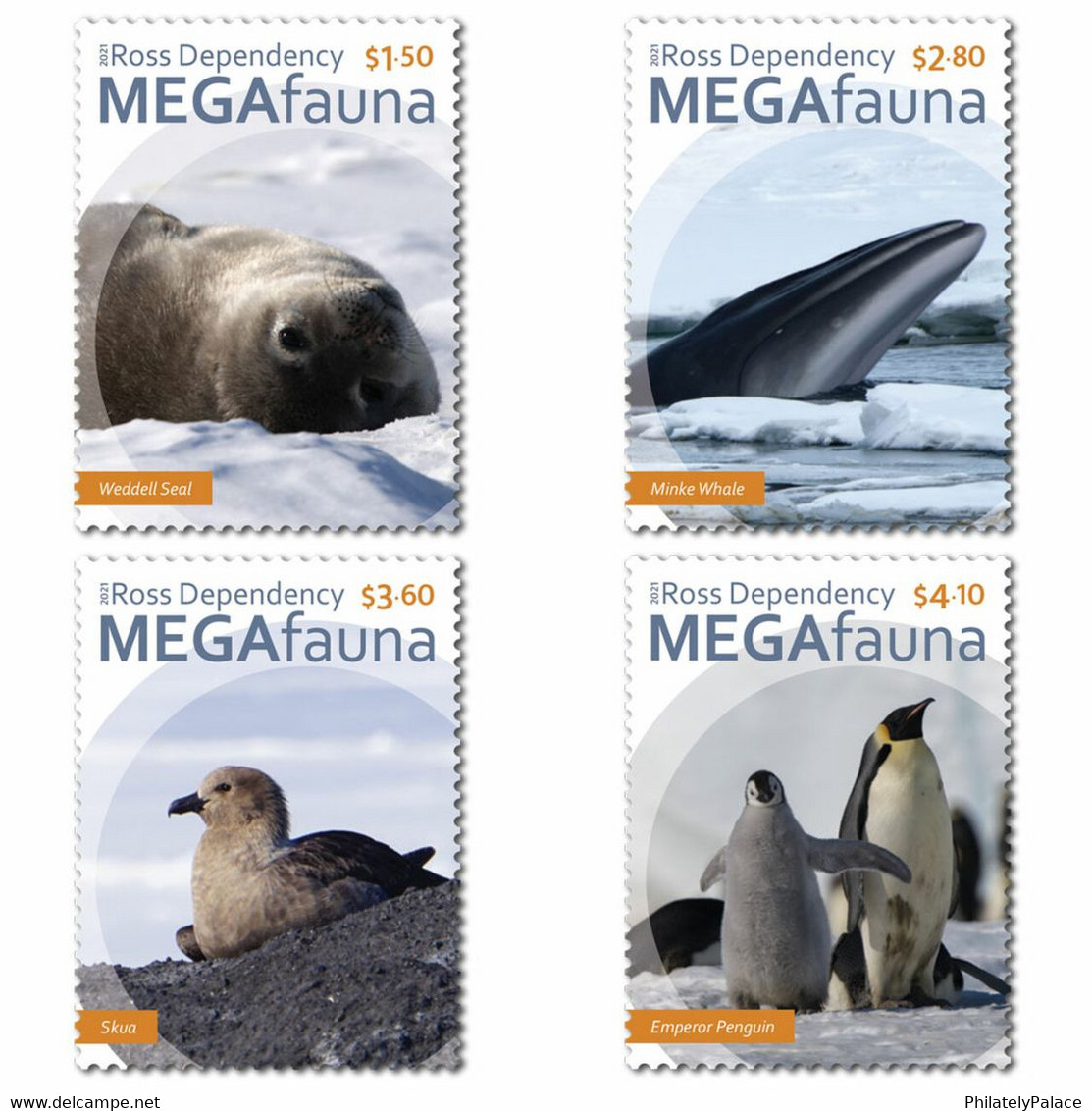 2021 Ross Dependency - Megafauna ,Antartica, Fauna ,Animal, Whale , Seal, Skua Bird, Penguin  MNH (**) - Unused Stamps