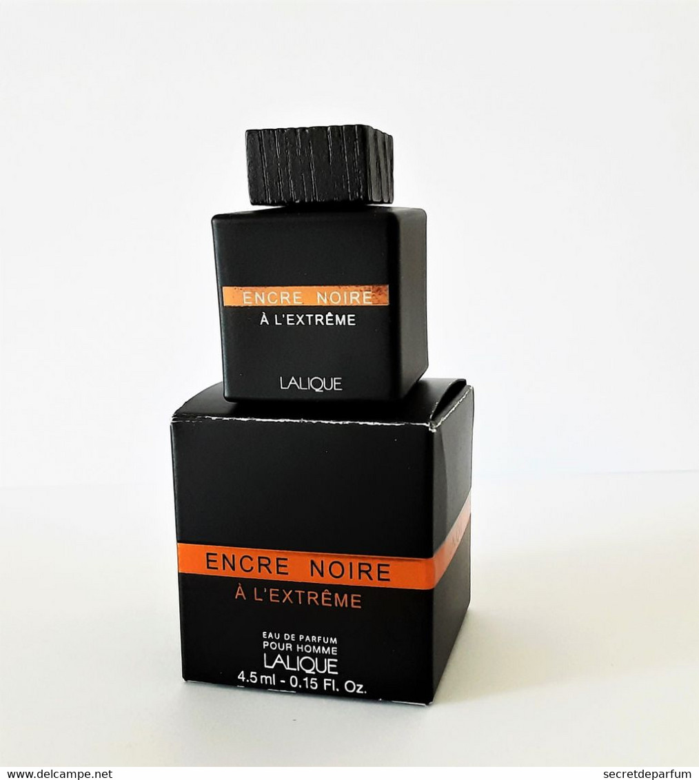 Miniatures De Parfum  ENCRE NOIRE  A L'EXTREME De LALIQUE  EDP Pour  HOMME  4.5 Ml  + Boite - Miniatures Hommes (avec Boite)