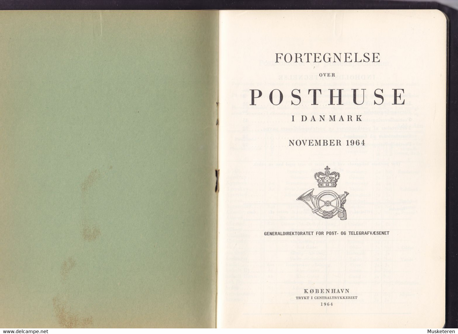Denmark Fortegnelse Over Posthuse I Danmark 1964 Generaldirektoratet For Post- Og Telegrafvæsenet - Sonstige & Ohne Zuordnung