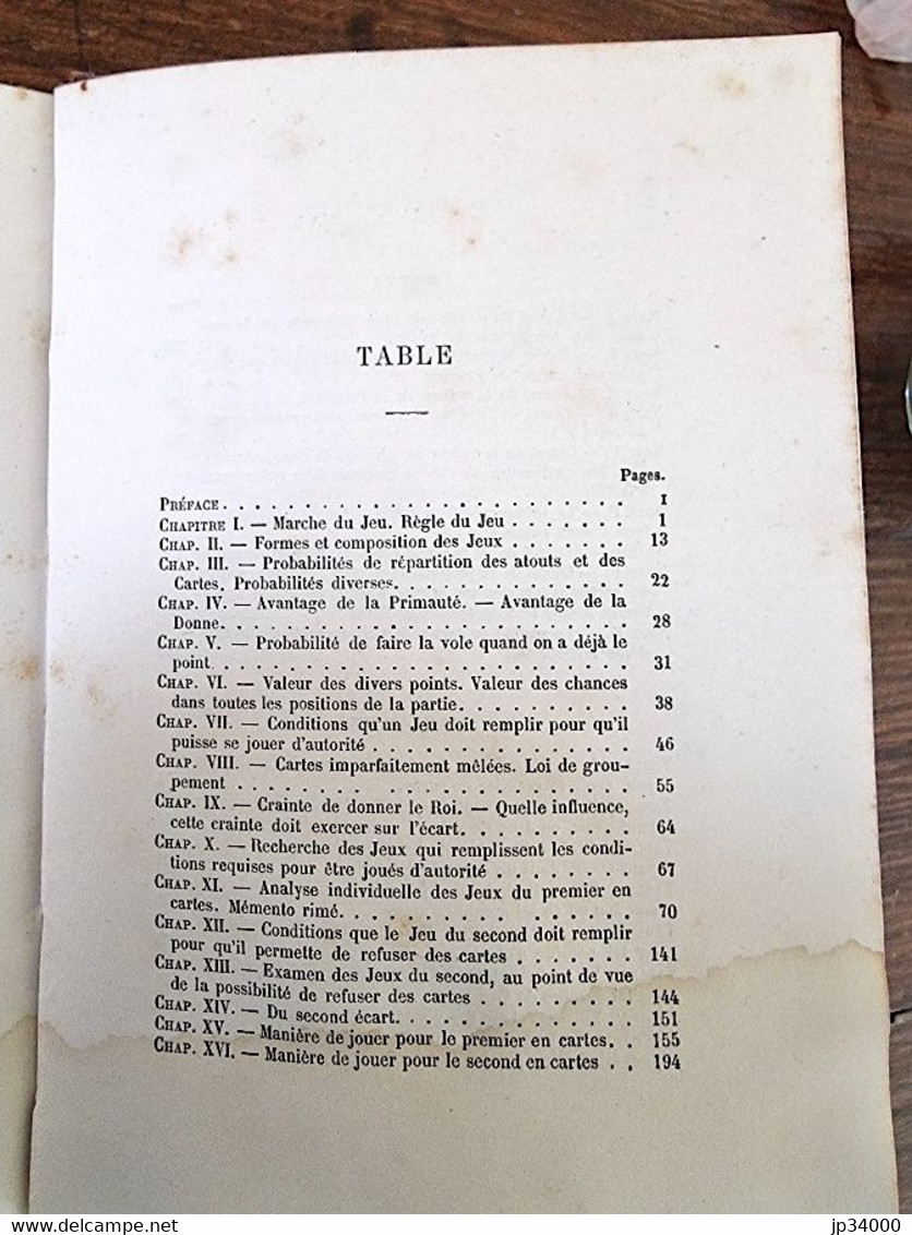 DORMOY Emile - Traité Mathématique De L'Ecarté. (1887) Jeux De Hasard, Cartes. - Palour Games