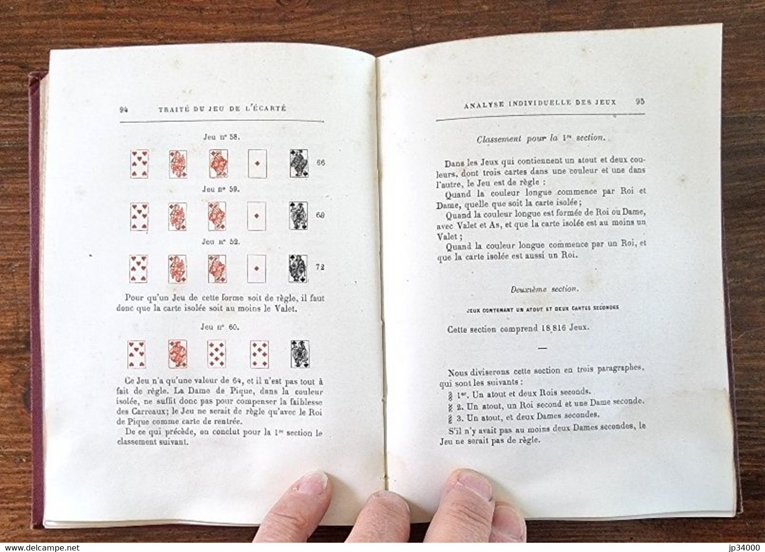 DORMOY Emile - Traité mathématique de l'Ecarté. (1887) jeux de hasard, cartes.