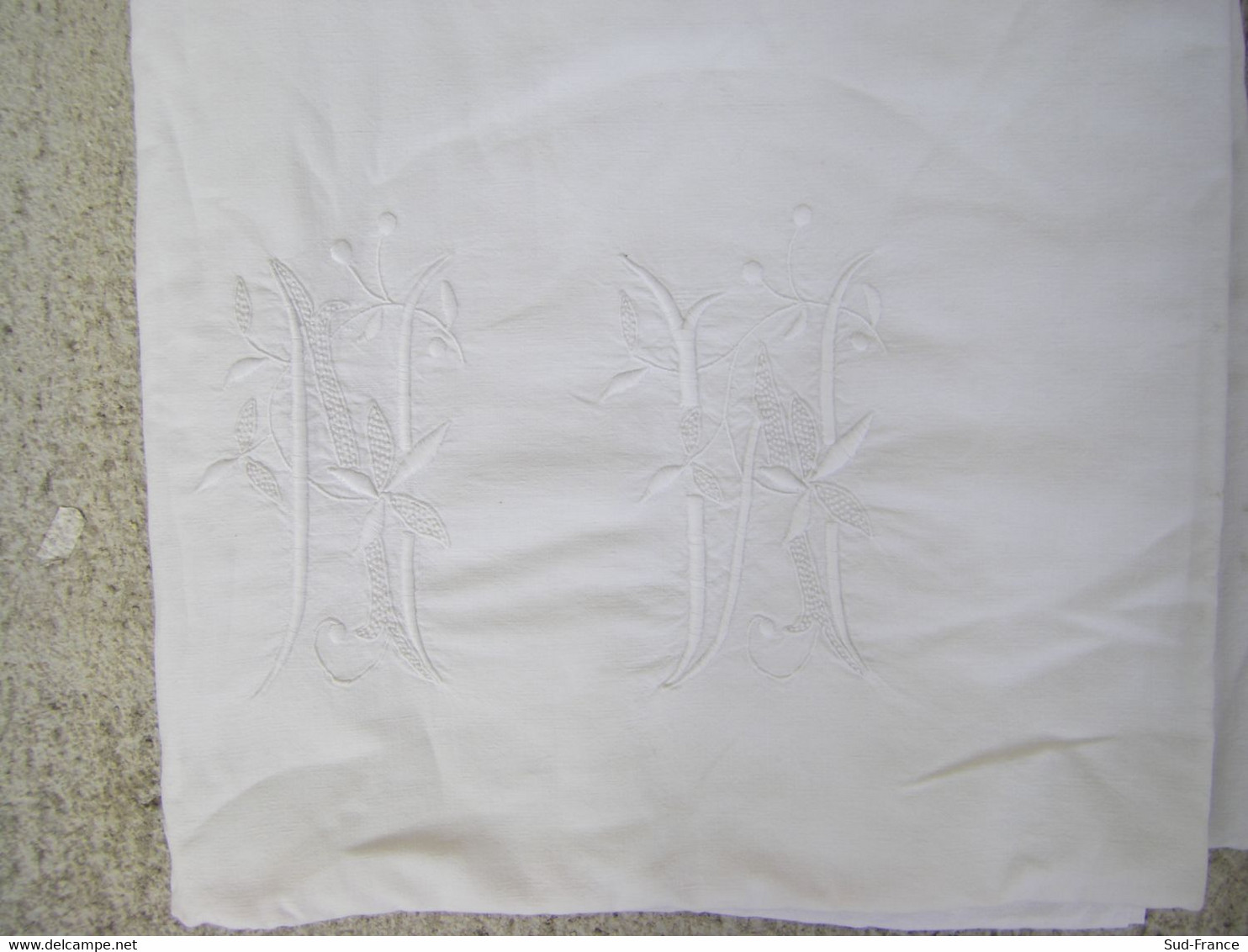 Drap Ancien Monogrammé  220 X 200 Cm - Sabanas/Cubrecamas