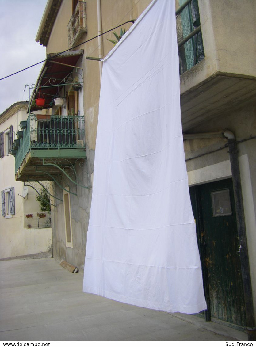 Drap Ancien Monogrammé  220 X 200 Cm - Sabanas/Cubrecamas