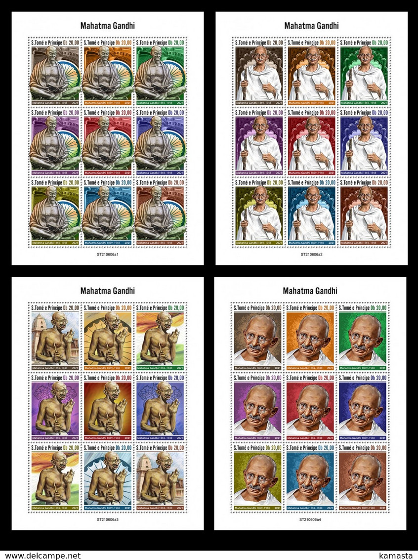 St.Tome&Principe  2021 Mahatma Gandhi. (606) OFFICIAL ISSUE - Mahatma Gandhi