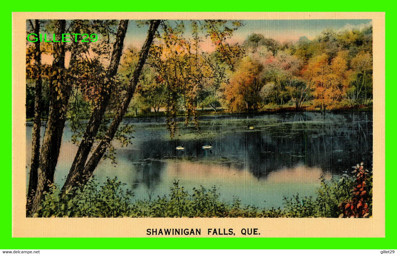 SHAWINIGAN FALLS, QUÉBEC - PAYSAGE D'UN PETIT LAC - PUB. BY VALENTINE BLACK CO LTD - - Trois-Rivières