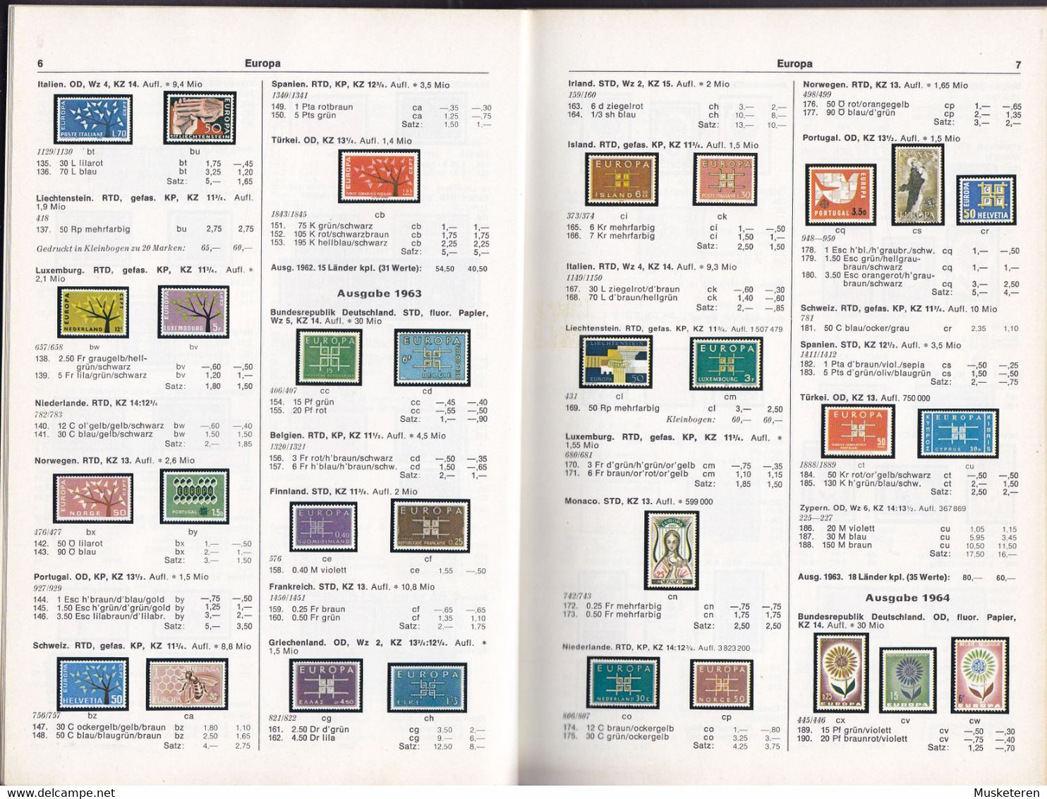 BOREK Briefmarkenkatalog Catalogue 1978 EUROPA CEPT Alle Marken Farbig - Alemania