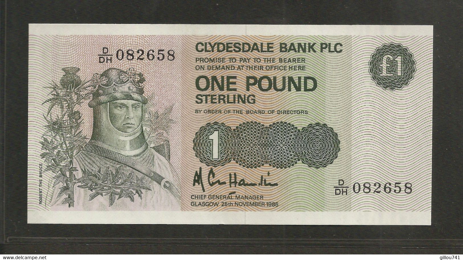 Écosse, 1 Pound Sterling, 1982-1991 "Sterling" Issues Clydesdale Bank PLC - 1 Pound