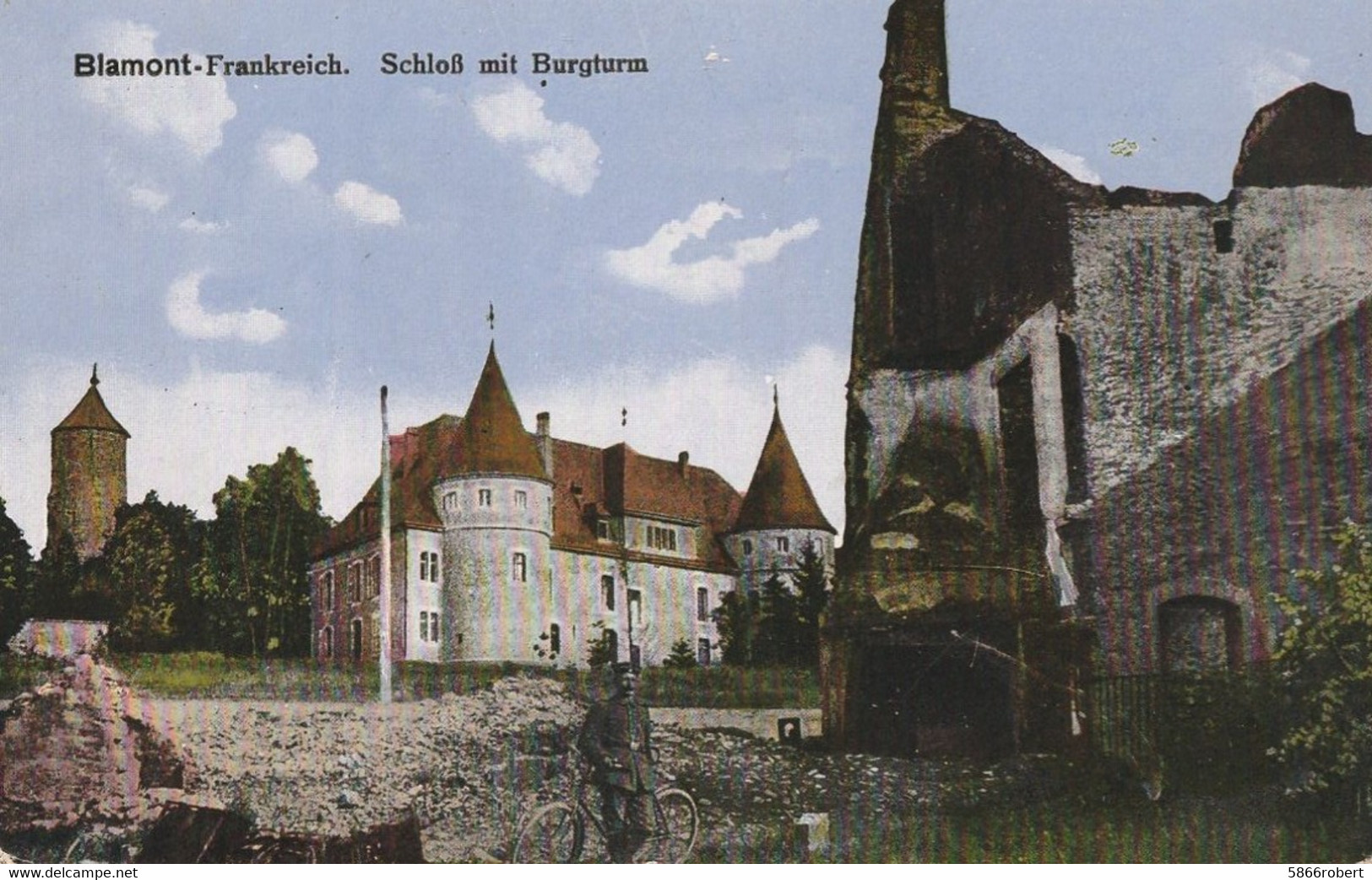 CARTE POSTALE ORIGINALE ANCIENNE COULEUR : BLAMONT PENDANT L'OCCUPATION ALLEMANDE GUERRE EN 1916 MEURTHE ET MOSELLE (54) - Blamont