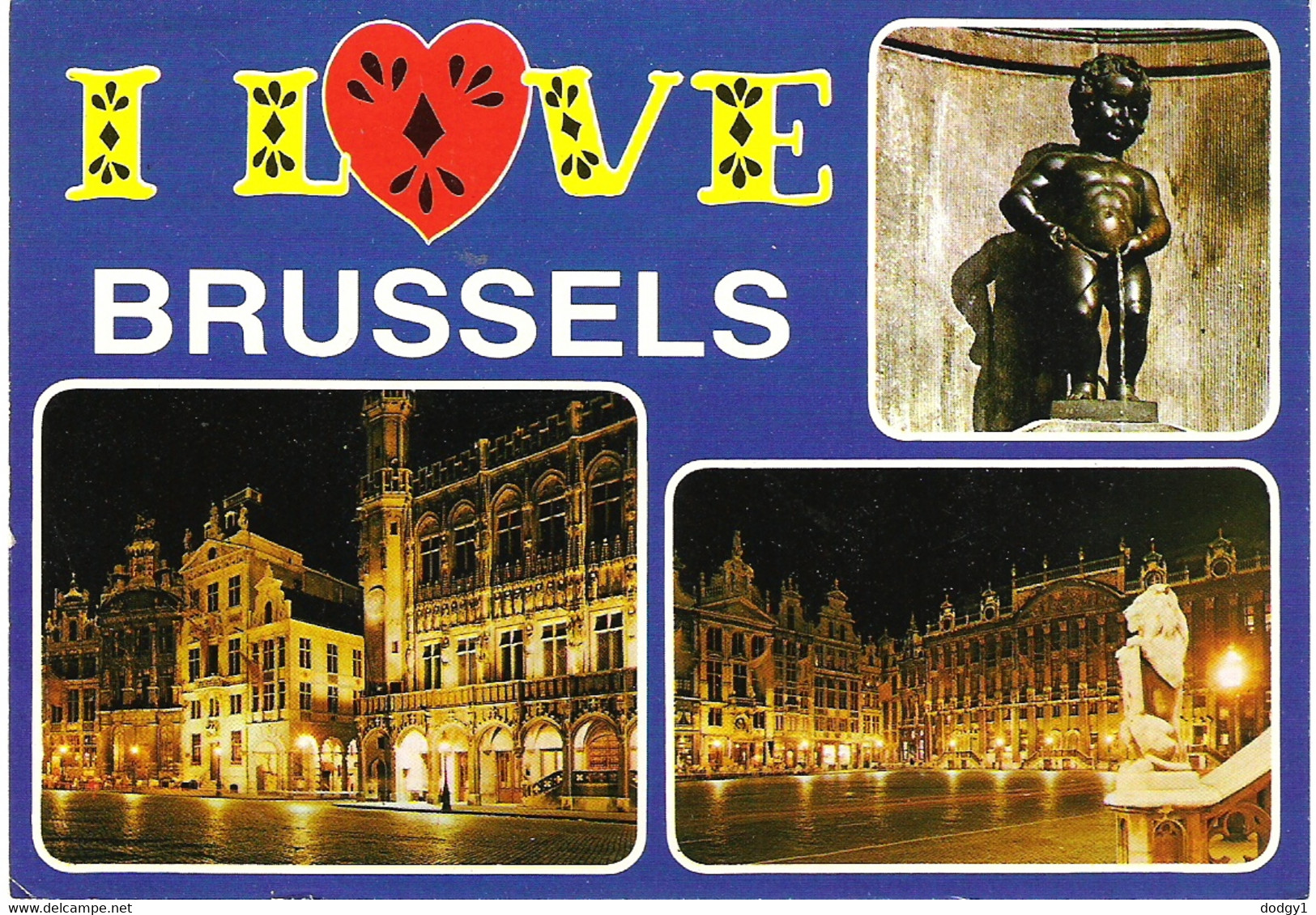 SCENES FROM BRUSSELS, BELGIUM. USED POSTCARD H7 - Brussels By Night