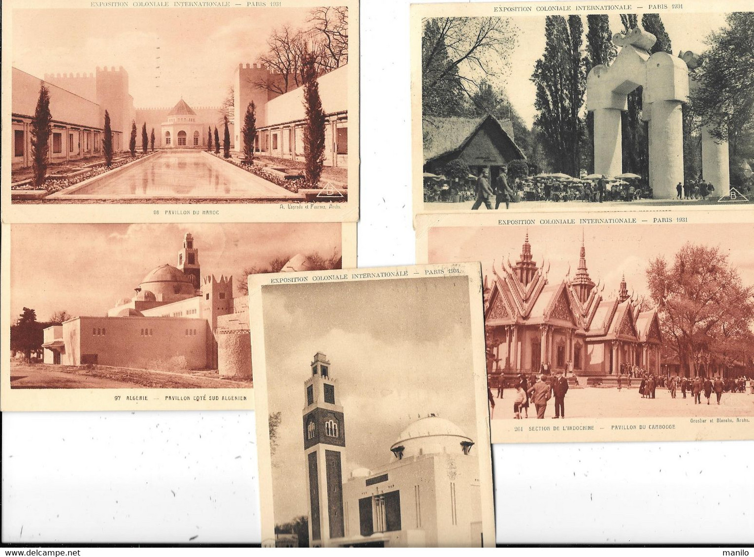 14 CARTES MAXIMUM -EXPOSITION COLONIALE INTERNAT. Paris 1931 AOF-MAROC-ANNAM-TUNISIE-ALGERIE-INDOCHINE-ANGKOR-VAT - Expositions