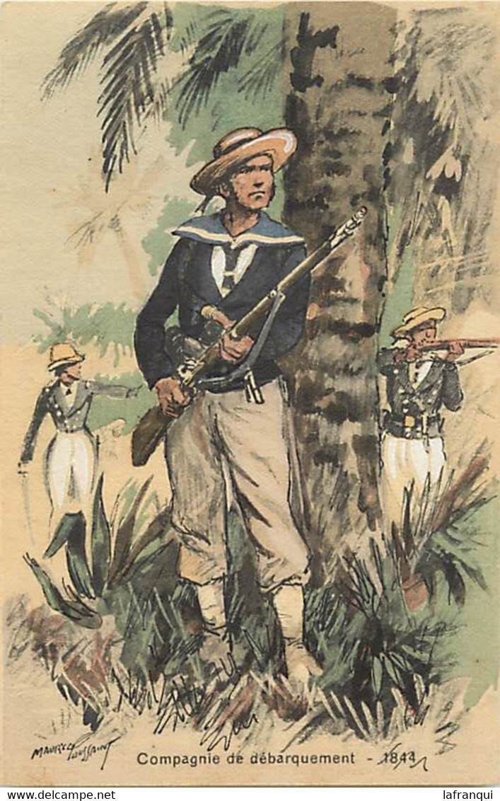 Themes Div-ref KK634-militaires Militaria -regiments -uniformes -illustrateur Maurice Toussaint -cie Debarquement 1844 - Uniformes