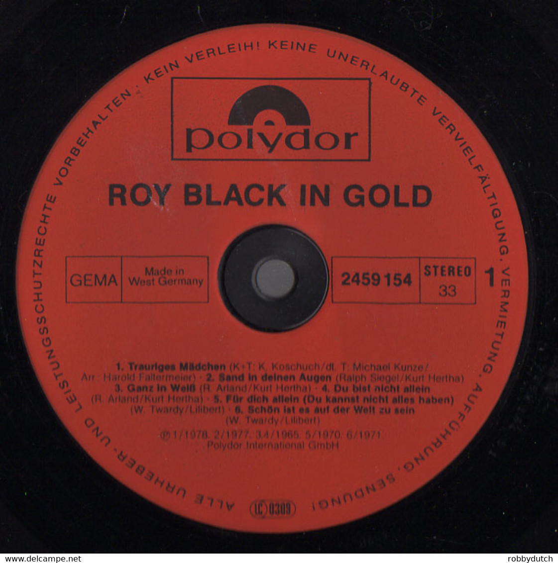 * LP * ROY BLACK - IN GOLD (Sonderausgabe EX!!!) - Other - German Music