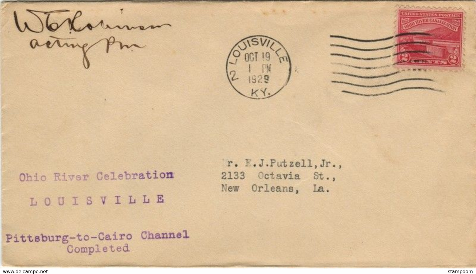 USA 1929 Ohio River Canalization FD Cancelled Addressed @D2360 - 1851-1940