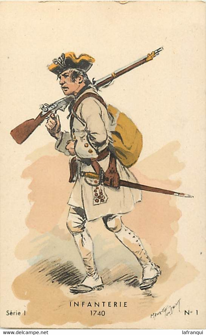 Themes Div-ref KK623-militaires Militaria -regiments -uniformes -illustrateur Maurice Toussaint -infanterie 1740- - Uniformes