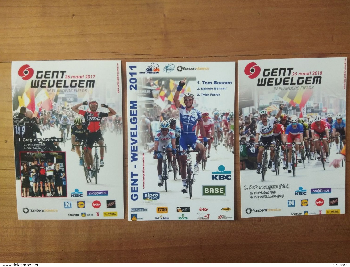 Cyclisme - Ciclismo - Cartes Autocollants : Arrivées GENT-WEVELGEM 2011-2017 Et 2018 - Ciclismo