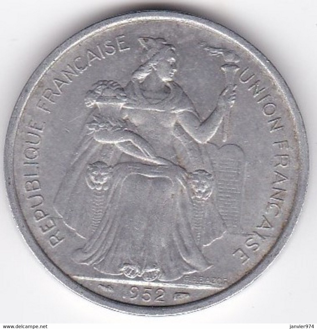 Nouvelle-Calédonie – Union Française. 5 Francs 1952. Aluminium - Nouvelle-Calédonie