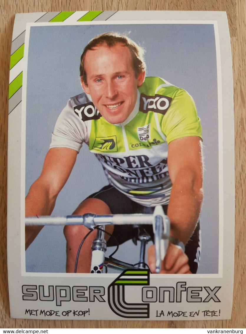 Card Ludo Peeters - Team Superconfex-Kwantum - 1987 - Cycling Cyclisme - UCI - Netherlands Belgium - Radsport