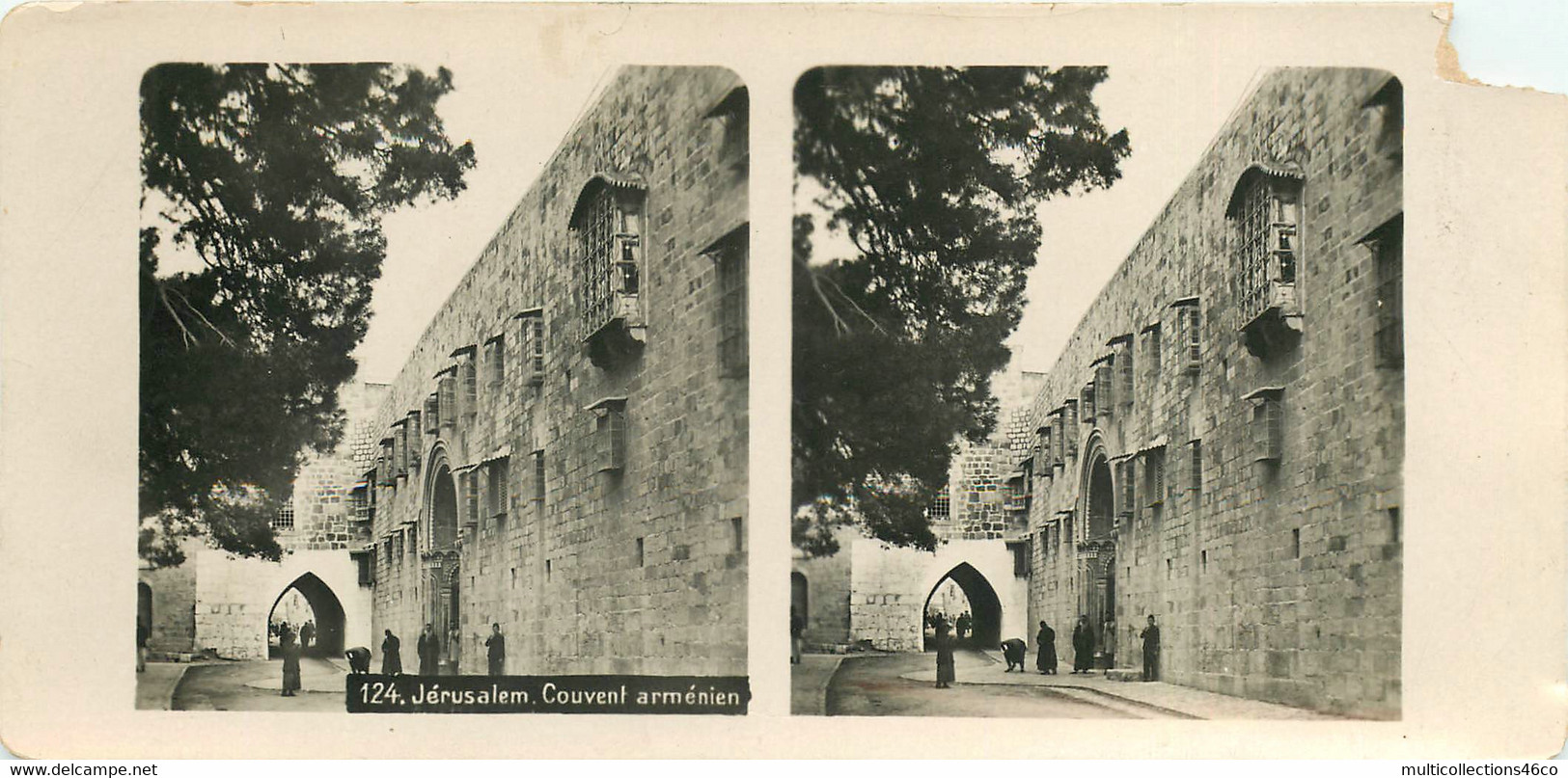 300322 - PHOTO STEREO WERELD TOURIST - ISRAEL JERUSALEM Couvent Arménien N°124 - ARMENIE - Stereoscopic