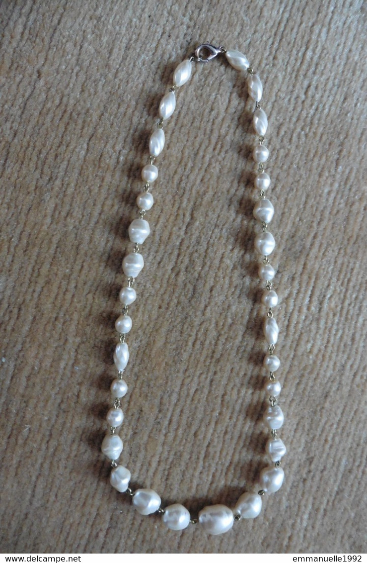 Vintage - Collier Années 1950 Style Grace Kelly Perles Fines Baroques Nacrées Fantaisie - Necklaces/Chains