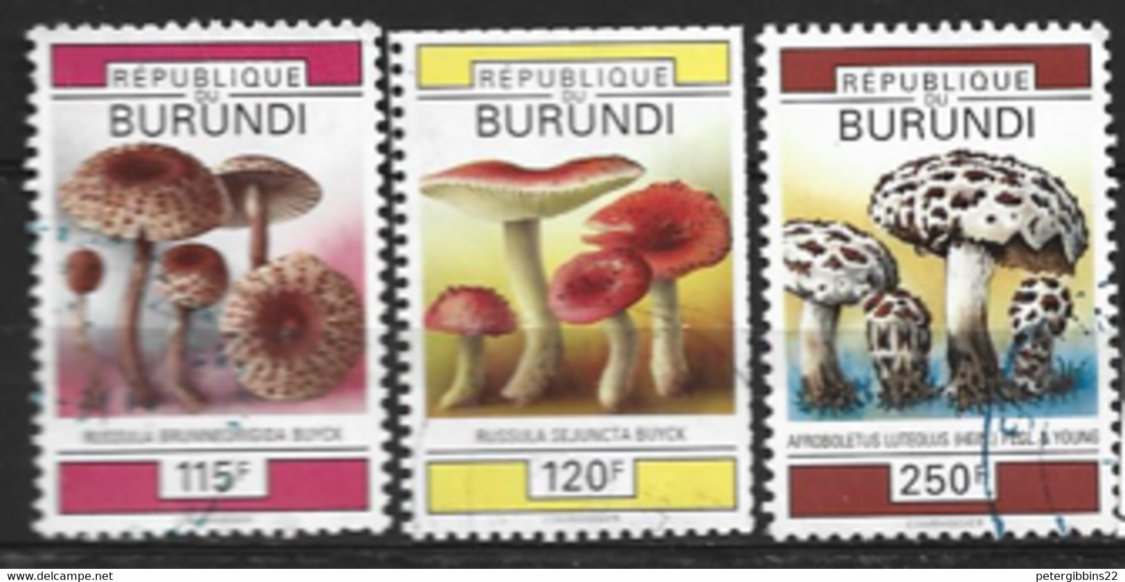Burundi  1992  Fungi  Various Values   Fine Used - Usados