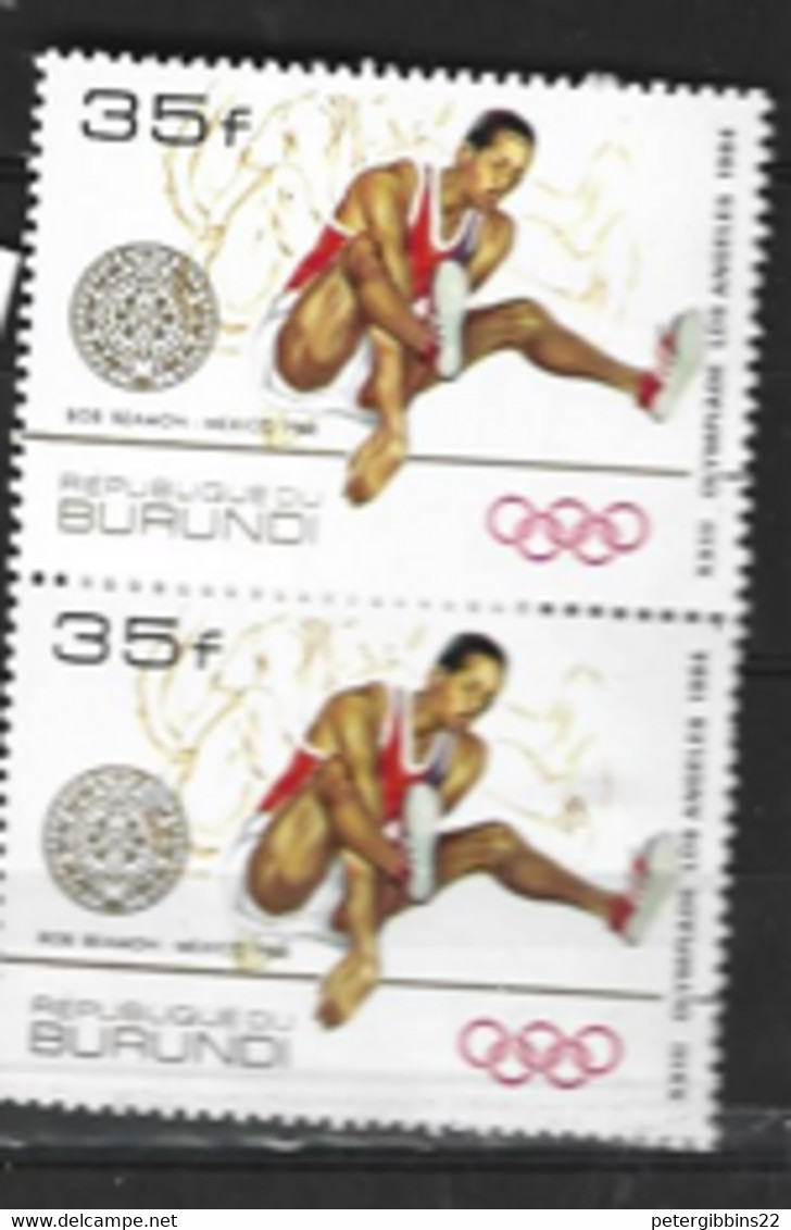 Burundi  1984 SG 1443   Olympics  Los Angeles  Fine Used   Pair - Oblitérés