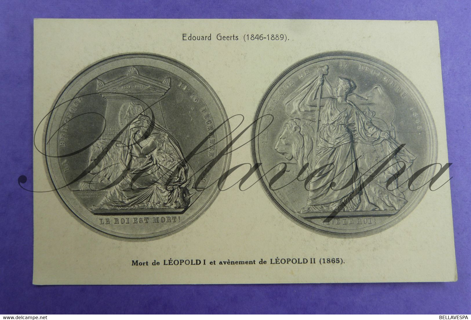 1846- Elsene-1889 -Ixelles  Édouard Louis Geerts Sculpteur  Exposition Medaille D'art.  Horta Tombe Medaille D'Art - Ixelles - Elsene