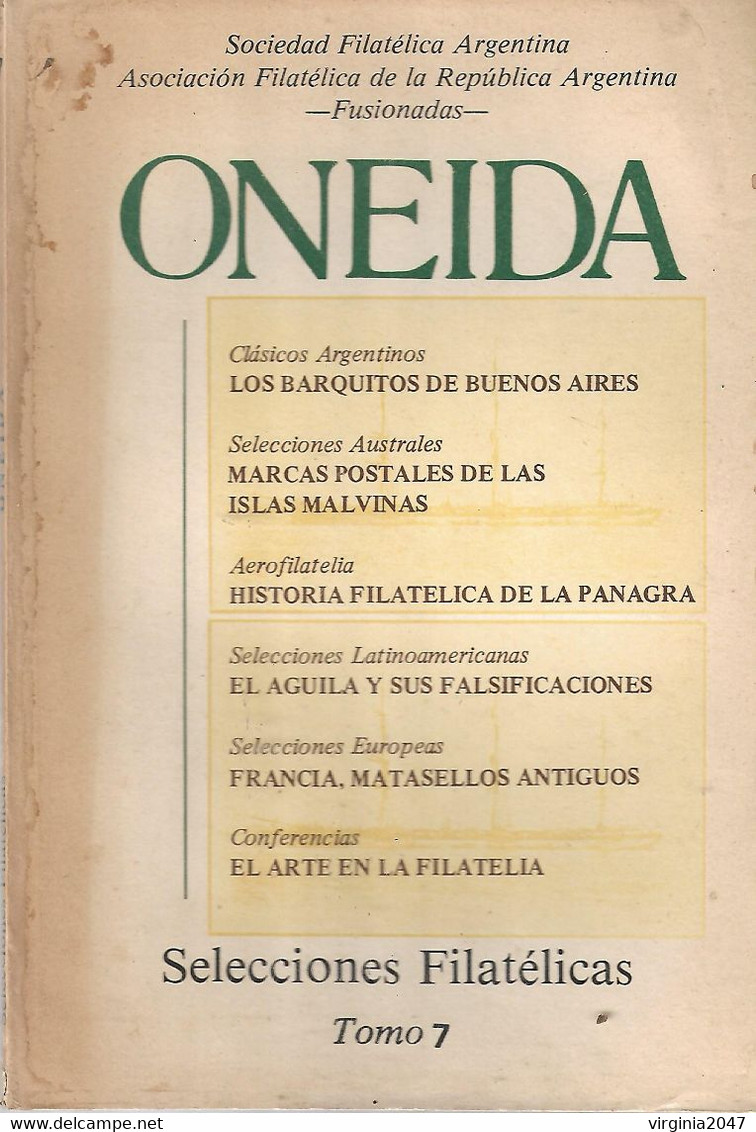 Selecciones Filatelicas ONEIDA Y Varios Temas-Tomo 7-S.F.A Y A.F.R.A. Fusionadas - Spagnolo