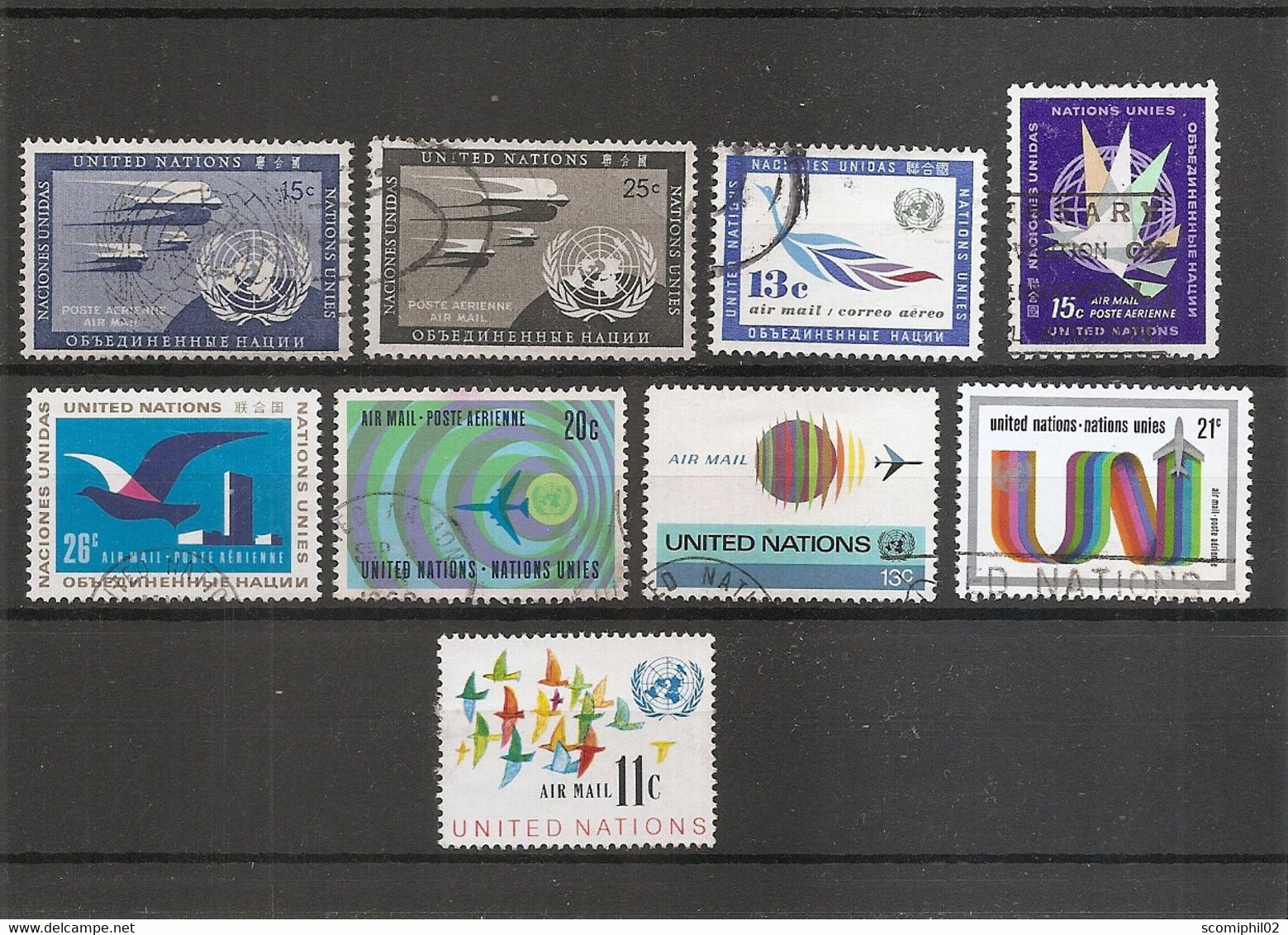 Nations Unies - New-York   ( Lot De Timbres Différents De PA Oblitérés ) - Airmail