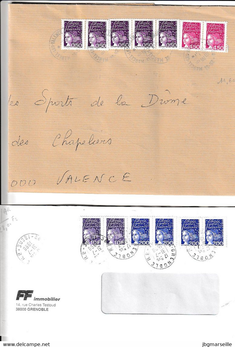 LOT De 15 Affranchissements Au Type LUQUET (fr & Euros)....à Voir... - 1997-2004 Marianna Del 14 Luglio