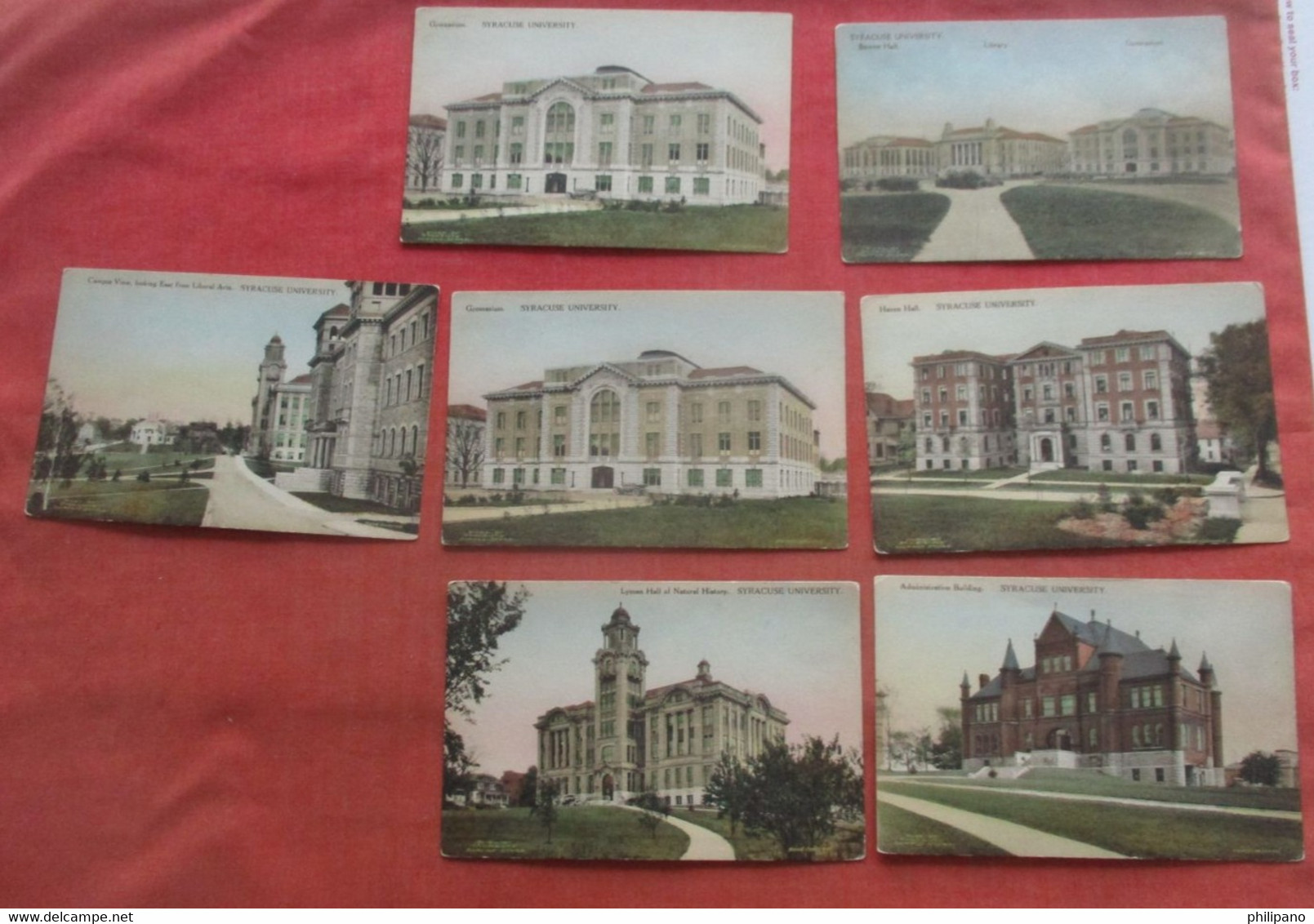 Lot Of 7 Cards.   Hand Colored.  Syracuse University.   Syracuse    New York >     Ref 5553 - Syracuse