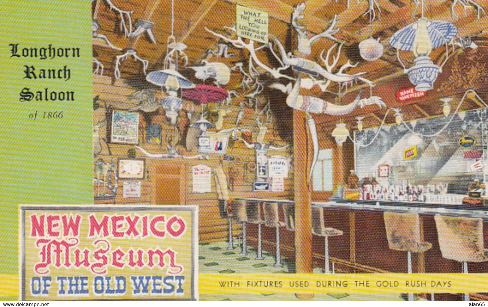 Moriarity New Mexico, Route 66 , Longhorn Ranch Museum Of The Old West, C1940s/50s Vintage Postcard - Route ''66'