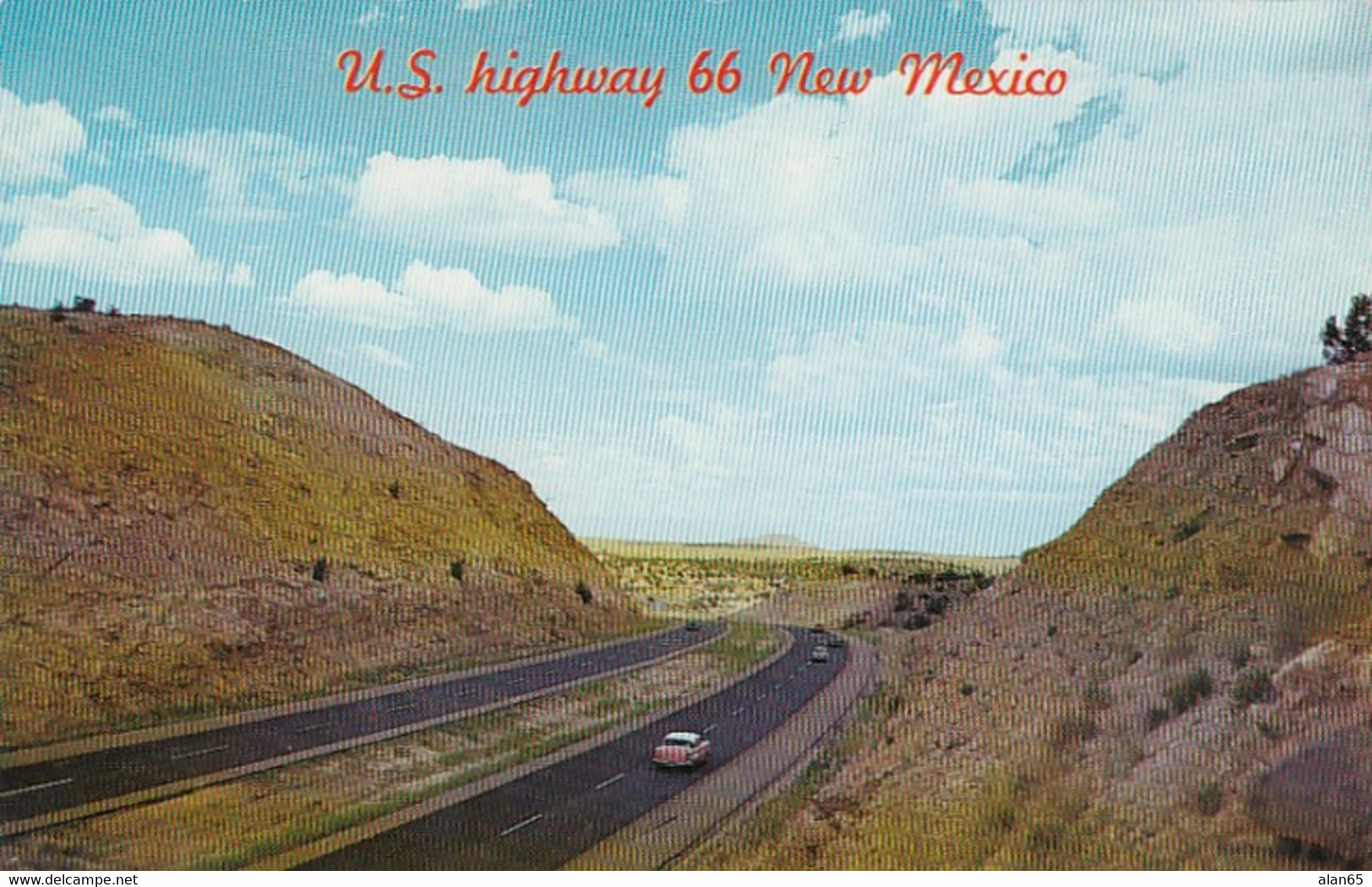 New Mexico Route 66 , Between Tucumcari And Santa Rosa, C1950s/60s Vintage Postcard - Route '66'
