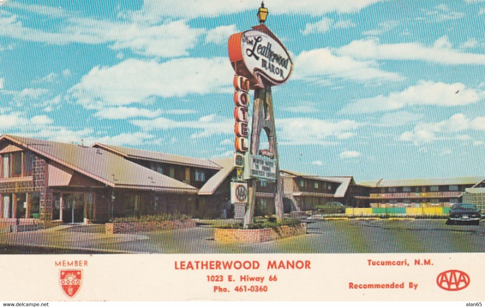 Tucumcari New Mexico, Route 66, Leatherwood Manor Motel, C1960s Vintage Postcard - Route ''66'