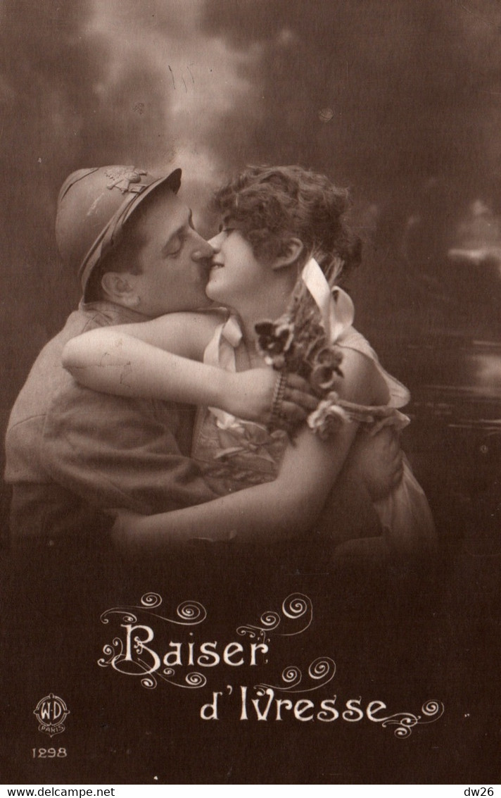 Patriotique - Baiser D'Ivresse - Couple Avec Militaire - Carte W.D.  N° 1298 - Patriottisch